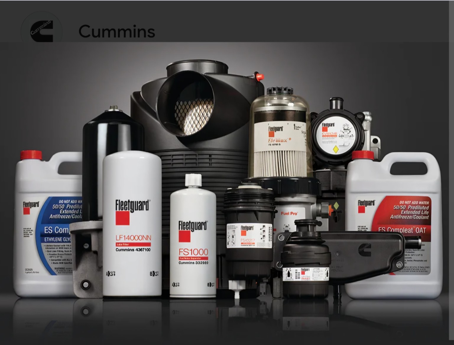Fleetguard filtration products and coolant products